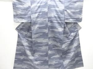 未使用品　霞模様織り出し手織り紬着物